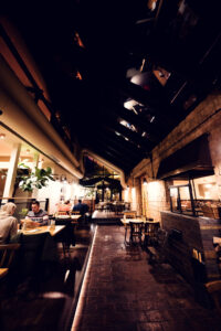 Interior of Figls restaurant in Vienna with modern and traditional design.