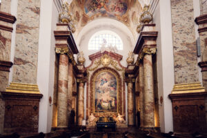 A side chapel inside St. Charles Church (Karlskirche) in Vienna