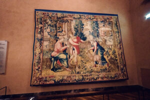 Circle of Bernaert van Orley: "Dispute between Tobit and Hanna," located in Room XXXII of the Kunsthistorisches Museum Vienna.