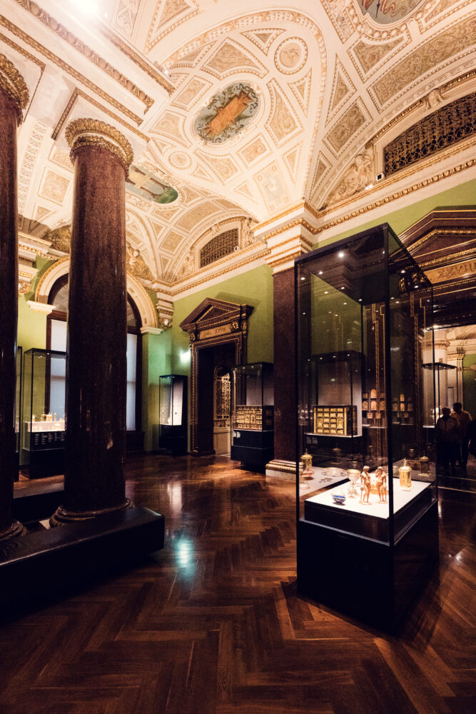 Beautiful decorative artworks in Hall XVII of the Kunsthistorisches Museum Vienna