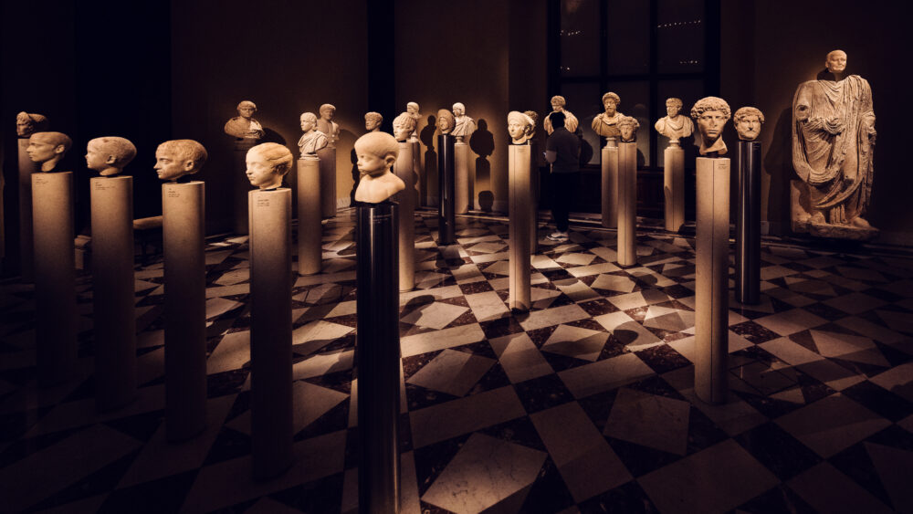 Numerous busts in Room XIII of the Antiquities Collection at the Kunsthistorisches Museum Vienna