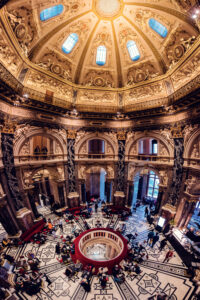The architecture of the famous Kuppelhalle in the Kunsthistorisches Museum Vienna.