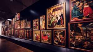 Historic gallery spaces of Lower Belvedere lined with Baroque architectural elements and artistic masterpieces.