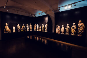 Sculptural elements in Lower Belvedere demonstrating classical artistic mastery.