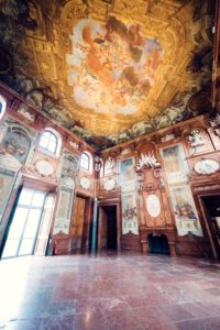 Opulent Marble Hall at Lower Belvedere in Vienna.