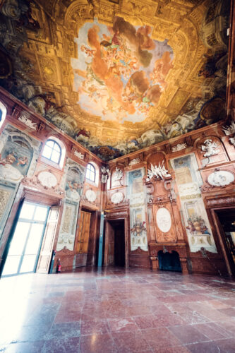 Opulent Marble Hall at Lower Belvedere in Vienna.