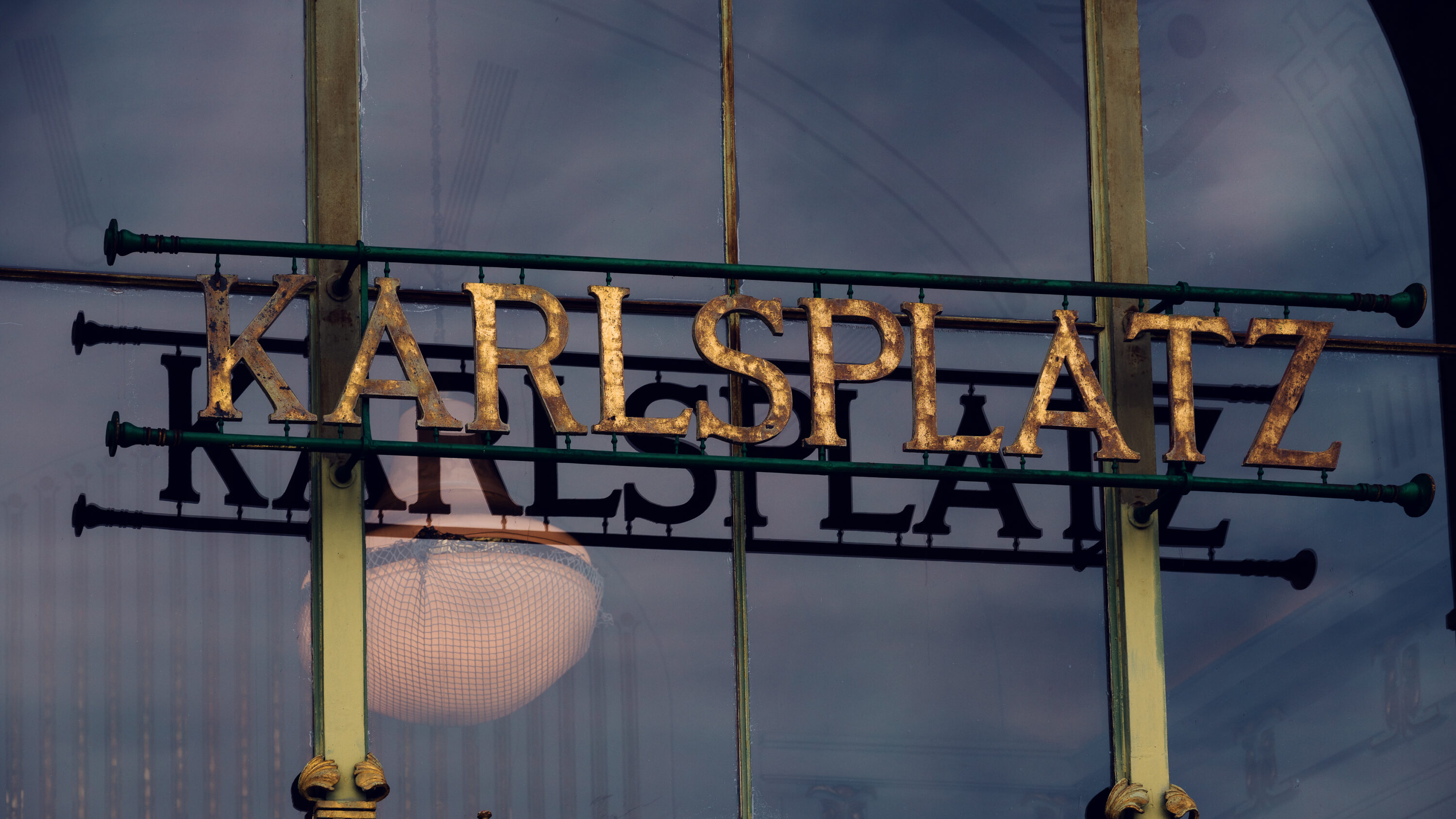 Karlsplatz Sign at Otto Wagner Pavillon