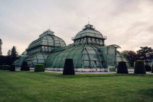 Majestic Palm House stretching across Schönbrunn's formal gardens.