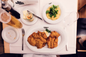 The famous Wiener Schnitzel at Plachuttas Gasthaus zur Oper