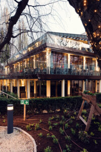 Side view of Stöckl im Park restaurant.