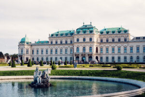 Rhythmic facade articulation of Belvedere Castle's main building.