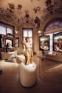 Sophisticated exhibition spaces combining baroque architecture with modern museum standards.