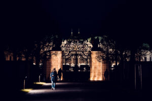 Majestic ceremonial gate at Belvedere Castle's Christmas Market.