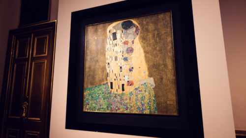 The Kiss' by Gustav Klimt in Belvedere Castle prime gallery space.