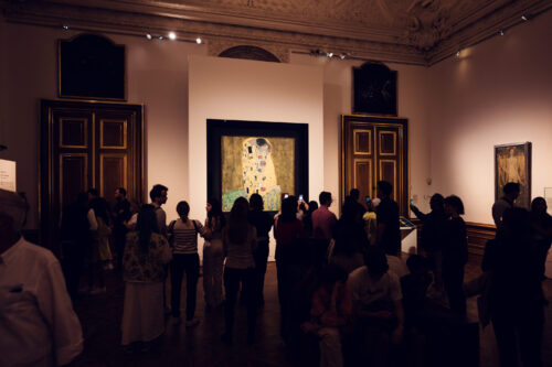 Gustav Klimt's 'The Kiss' in its permanent home at Belvedere Castle.