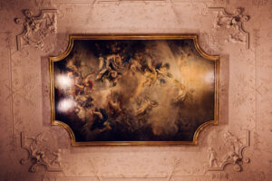 Magnificent baroque ceiling frescoes in Belvedere Castle.