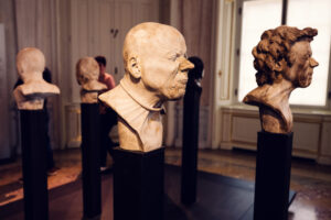 Remarkable collection of historical busts at Belvedere Castle.