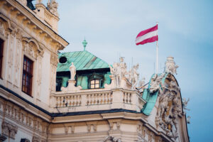 Intricate baroque sculptures adorning Belvedere Castle's roof line.