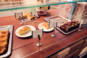 Vollpension filled with a variety of homemade cakes and pastries.