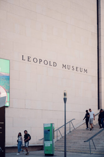 The entrance to the Leopold Museum in Vienna located in the MuseumsQuartier