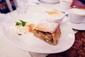 Traditional Viennese Apfelstrudel at Café Central.