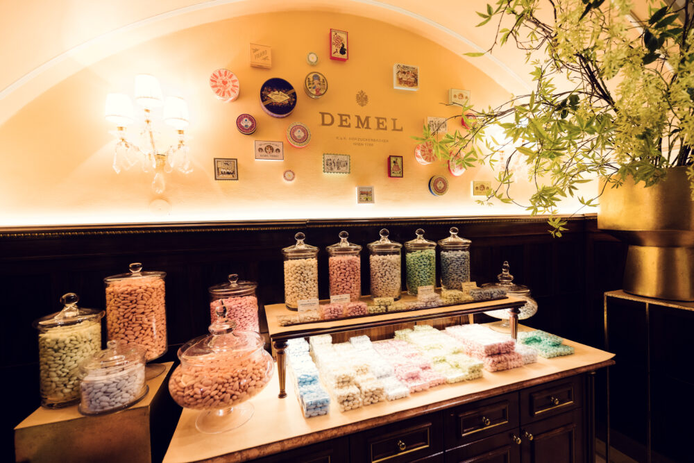 Delicious assortment of sweets at Café Demel, showcasing Viennese baking artistry.