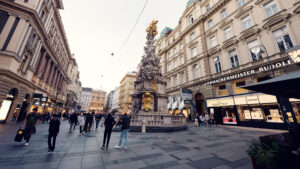 The Pestsäule stands as a striking Baroque monument, symbolizing gratitude for the end of the plague in Vienna.