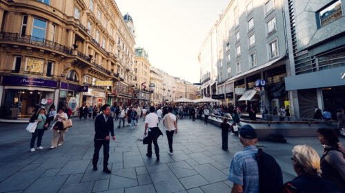 The Graben is one of Vienna's most famous shopping streets, filled with luxury boutiques and historic buildings.