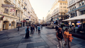 The Graben is a lively, vibrant street, bustling with energy from its cafés, shops, and historic landmarks.