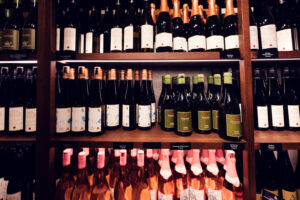 Heuriger Mayer am Pfarrplatz shop interior, featuring a carefully curated selection of own wines.