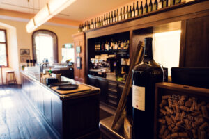 Historic bar area at Pfarrwirt.