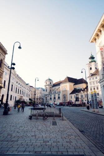 Charming Freyung Square, showcasing Vienna's blend of history.