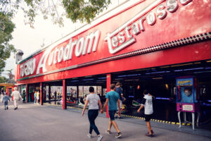 Autodrom bumper car attraction at Prater Vienna, classic carnival ride with electric bumper cars and traditional amusement park atmosphere in historic Wiener Prater.