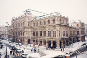 View of the Vienna State Opera from Albertina Terrace.