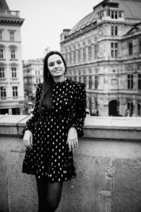 Posing on the Albertina Museum terrace.