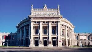 Stunning view of the Burgtheater's neo-Baroque facade in Vienna.