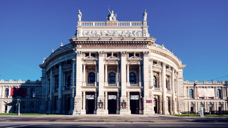 Stunning view of the Burgtheater's neo-Baroque facade in Vienna.