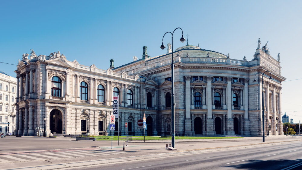 Architectural beauty of the Burgtheater, one of Vienna's iconic landmarks.