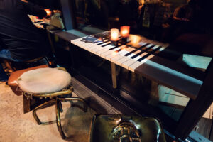 Unique and creative furniture pieces at Der Dachboden, adding character and charm to Vienna's rooftop bar ambiance.