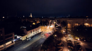 Relax and soak in the breathtaking views of Vienna's skyline from the cozy terrace at Der Dachboden.