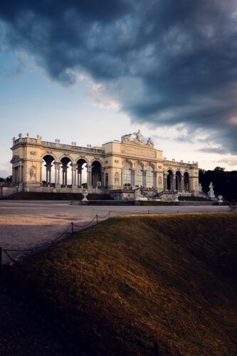 Schönbrunn Palace Gloriette facade showing neoclassical architecture details.