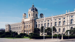 Natural History Museum Vienna (Naturhistorisches Museum Wien) with its Renaissance Revival architecture, grand dome, and sandstone facade.