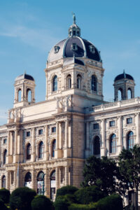 Naturhistorisches Museum Wien (Natural History Museum Vienna) with its impressive Renaissance Revival architecture located on Maria-Theresien-Platz, featuring the distinctive octagonal dome and ornate facade.
