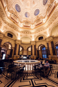 Museum café interior at Natural History Museum Vienna (Naturhistorisches Museum Wien).
