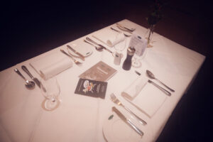 Dining arrangement at Plachutta Hietzing featuring classic table setup and refined lighting design.