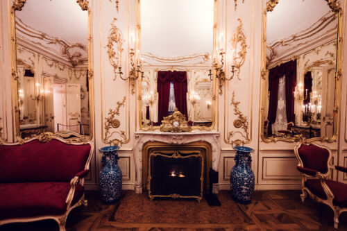 Luxurious palace chamber in Schönbrunn Palace (Schloss Schönbrunn).