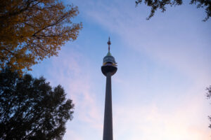 The iconic Donauturm in Donaupark, a must-visit for panoramic city vistas.