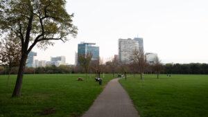 Skyline of Vienna from Donaupark, offering a unique perspective on the city's beauty.