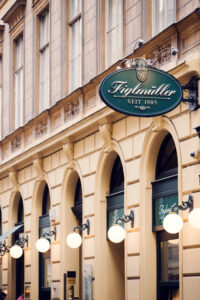 Charming exterior of Figlmüller Bäckerstrasse in the heart of Vienna's old town.