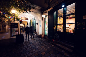 Raimundhof Passage Vienna Christmas evening.